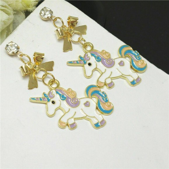 NWT Betsey Johnson Rainbow Unicorn Earrings - Picture 7 of 8